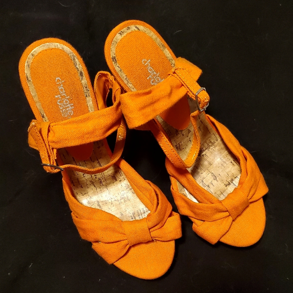 Women's Size 9 Charlotte Russe Orange Wedge Platforms